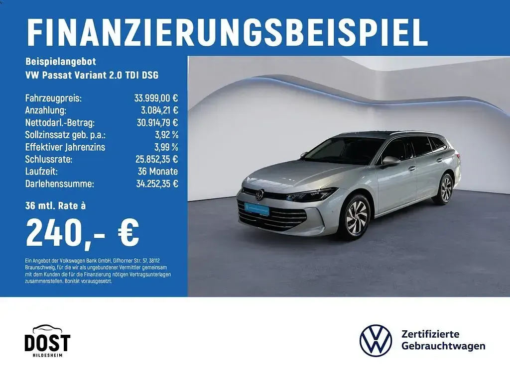 Gebraucht VW Passat Business 150 PS (110 kW) 2025 Silber Kombi