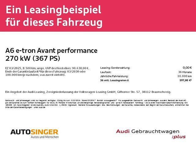 Gebraucht Audi A6 e-tron Performance 269 kW (367 PS) 2025 Mythosschwarz metallic Kombi