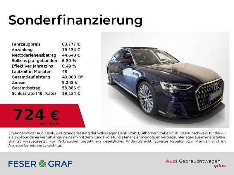 Firmamentblau metallic Gebraucht 2023 Audi A8 Ambiente Limousine | 63.777 € (Guter Preis) - Bild 1/2