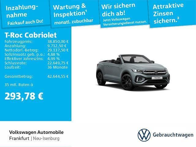 Petroleum blue metallic schwar Gebraucht 2024 VW T-Roc Cabriolet R-line Cabrio | 38.850 € (Teuer) - Bild 1/4
