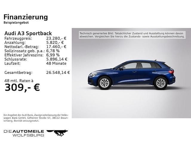 Gebraucht Audi A3 Sportback e-tron Ambiente 204 PS (150 kW) 2023 Navarrablau metallic Kleinwagen