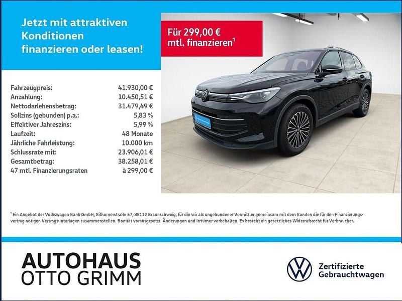 Schwarz (deep black perleffekt) Gebraucht 2024 VW Tiguan Goal SUV | 41.930 € (Superpreis) - Bild 1/4