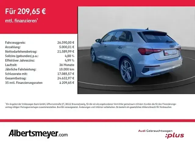Używany Audi A3 Advanced 150 KM (110 kW) 2023 Srebrny Sedan/Limuzyna