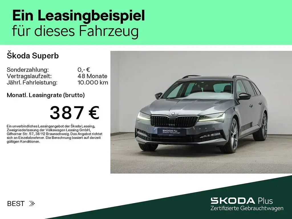 Gebraucht Skoda Superb Comfort 200 PS (147 kW) 2023 Graphitegrau metallic Kombi