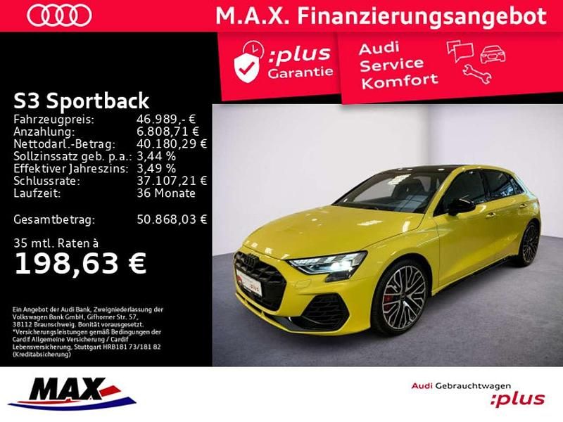 Pythongelb metallic (metallic) Gebraucht 2024 Audi S3 Ambiente Limousine | 46.989 € (Superpreis) - Bild 1/3