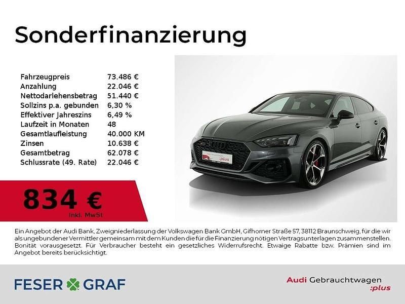 Daytonagrau perleffekt Gebraucht 2024 Audi RS5 Sportback Comfort Limousine | 73.486 € (Fairer Preis) - Bild 1/2