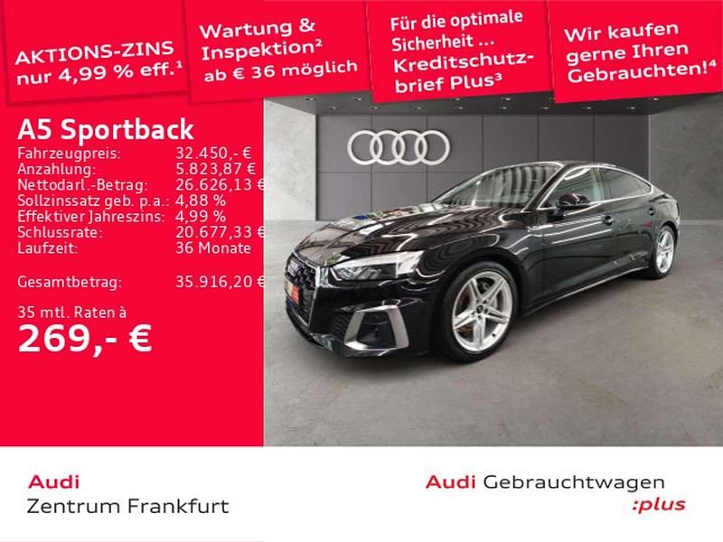 Mythosschwarz metallic Gebraucht 2022 Audi A5 Coupé | 32.450 € (Superpreis) - Bild 1/3