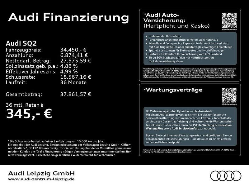 Gebraucht Audi SQ2 Ambiente 300 PS (220 kW) 2022 Tangorot metallic SUV