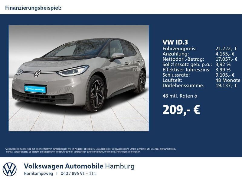 C2 mondsteingrau Gebraucht 2020 VW ID.3 Pro Performance Kleinwagen | 21.333 € (Etwas zu teuer) - Bild 1/3