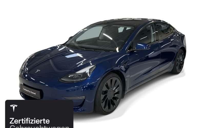 Blau Gebraucht 2021 Tesla Model 3 Performance Limousine | 26.800 € (Guter Preis) - Bild 1/4
