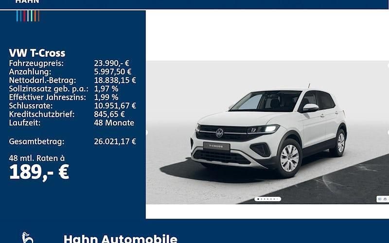 Neu VW T-Cross 95 PS (69 kW) 2026 Weiß SUV