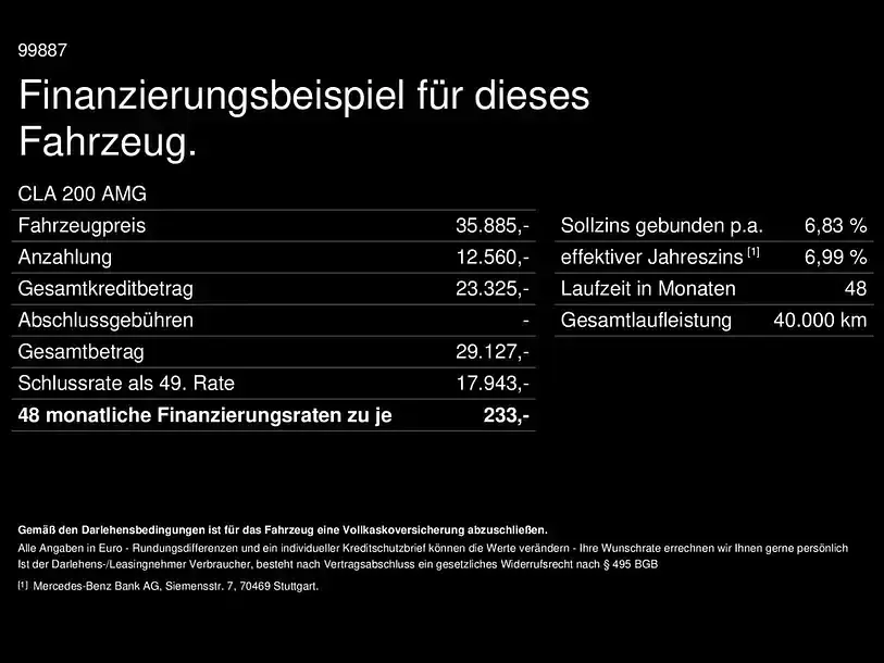 Gebraucht Mercedes CLA200 AMG 163 PS (119 kW) 2025 Unilack nachtschwarz Coupé