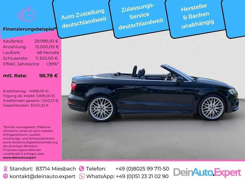 Brillantschwarz Gebraucht 2019 Audi S3 Cabriolet Cabrio | 26.999 € (Guter Preis) - Bild 1/2