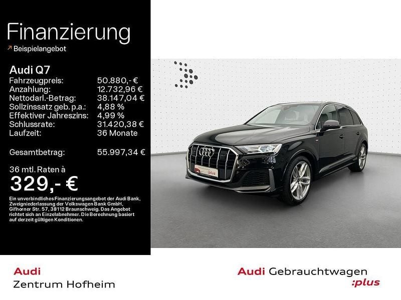 Mythosschwarz metallic Gebraucht 2022 Audi Q7 S-Line SUV | 50.880 € (Superpreis) - Bild 1/4