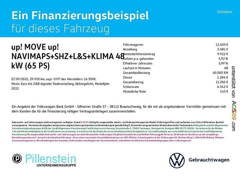 Gebraucht VW up! S 65 PS (47 kW) 2021 Silber Kleinwagen