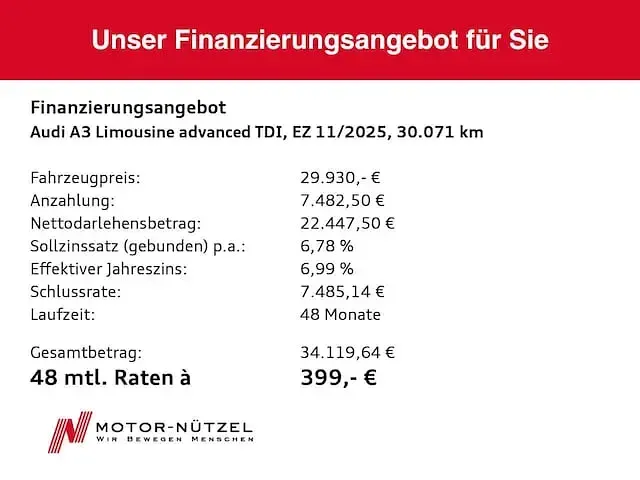Gebraucht Audi A3 Advanced 150 PS (110 kW) 2025 Mythosschwarz metallic Limousine