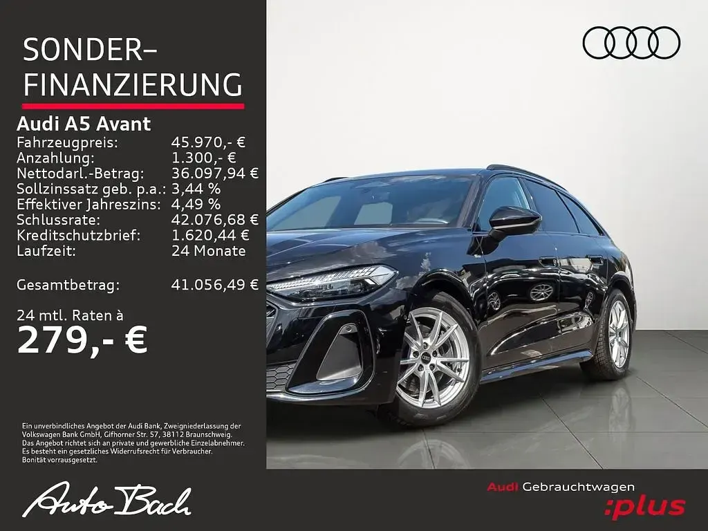 Gebraucht Audi A5 S-Line 204 PS (150 kW) 2025 Mythosschwarz metallic Kombi
