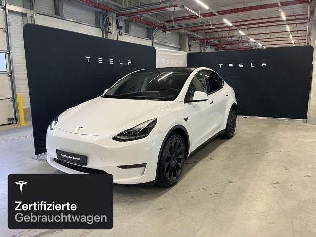 Pearl white multicoat Gebraucht 2022 Tesla Model Y Long Range AWD SUV | 35.500 € (Fairer Preis) - Bild 1/4