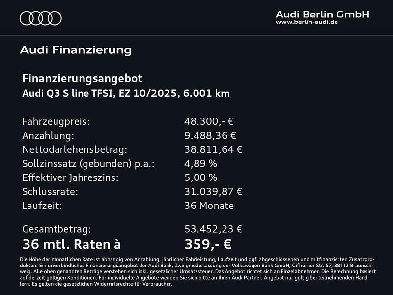 Gebraucht Audi Q3 Ambiente 150 PS (110 kW) 2025 Daytonagrau perleffekt SUV