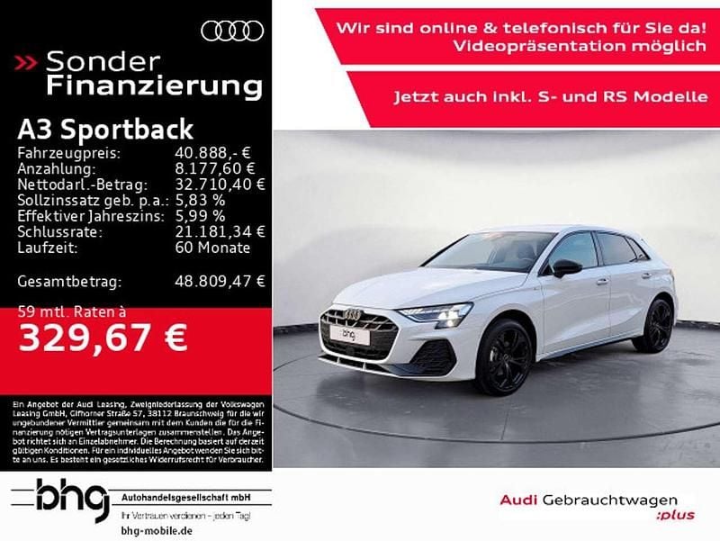Gletscherweiß metallic Gebraucht 2025 Audi A3 S-Line Limousine | 40.888 € (Fairer Preis) - Bild 1/4