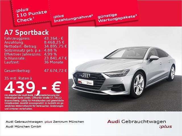 Florettsilber metallic Gebraucht 2021 Audi A7 Sportback Ambiente Kleinwagen | 42.445 € (Fairer Preis) - Bild 1/2