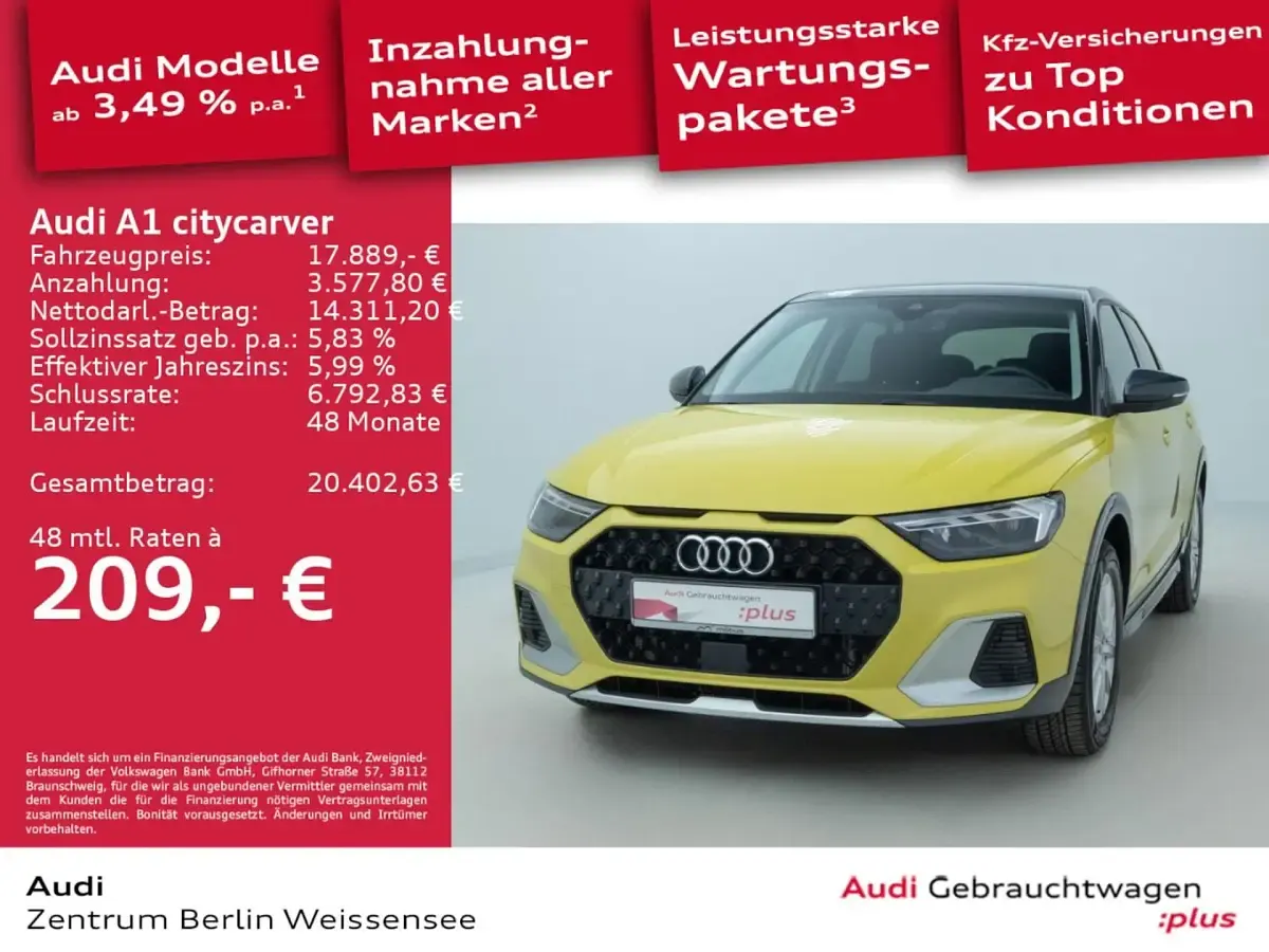 Gebraucht Audi A1 Ambiente 110 PS (80 kW) 2022 Gelb SUV