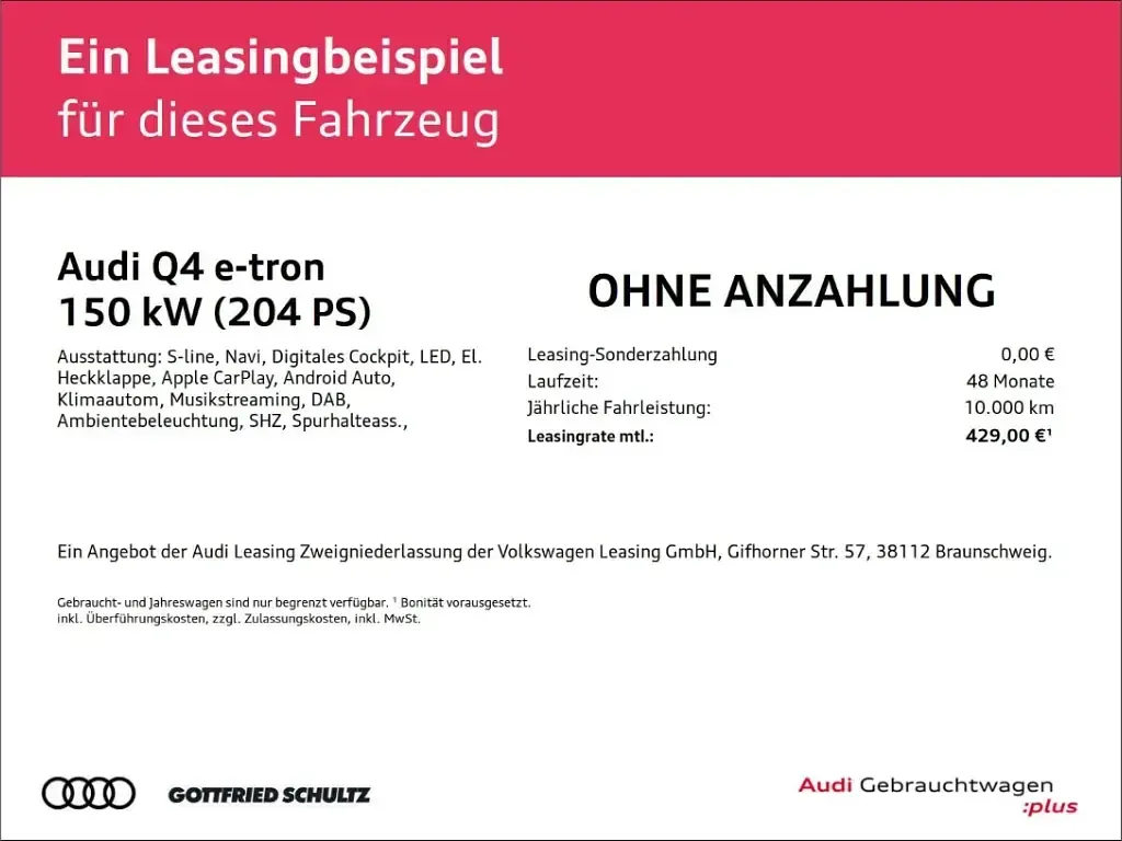 Gebraucht Audi Q4 e-tron S-Line 150 kW (204 PS) 2022 Schwarz SUV