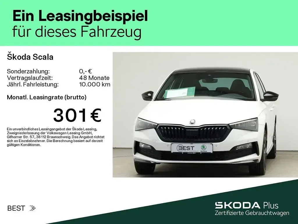 Gebraucht Skoda Scala Monte Carlo 150 PS (110 kW) 2022 9p candyweiss Kleinwagen