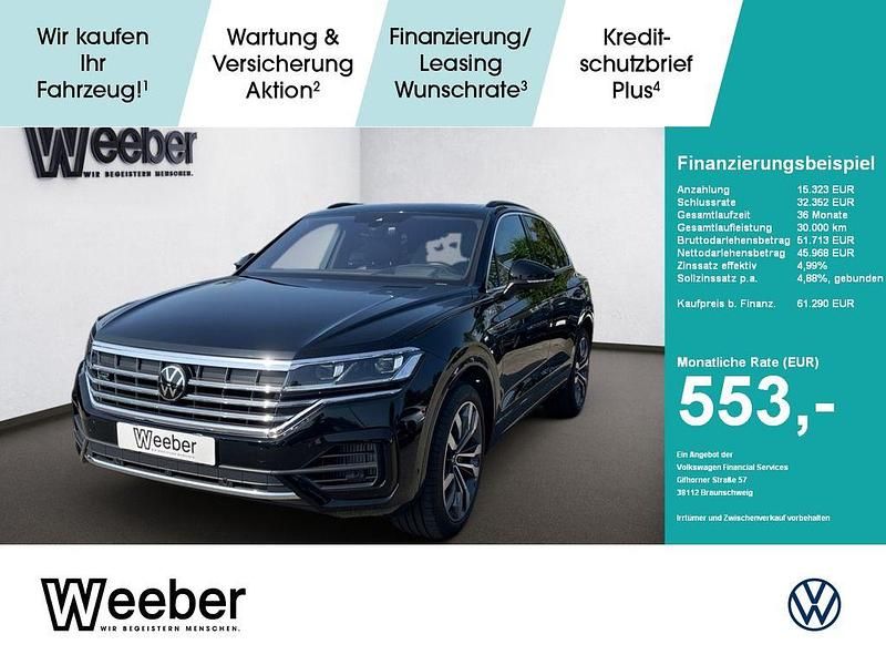 Grenadillschwarz (metallic) Gebraucht 2023 VW Touareg R-line SUV | 61.290 € (Superpreis) - Bild 1/4