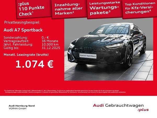 Schwarz (0e mythosschwarz metallic) Gebraucht 2025 Audi A7 Sportback S-Line Kleinwagen | 76.791 € (Fairer Preis) - Bild 1/3