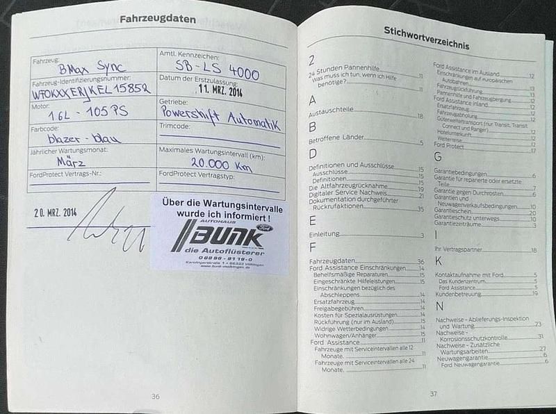 Second-hand Ford B-MAX SYNC Edition 105 CP (77 kW) 2014 Albastru Monovolum