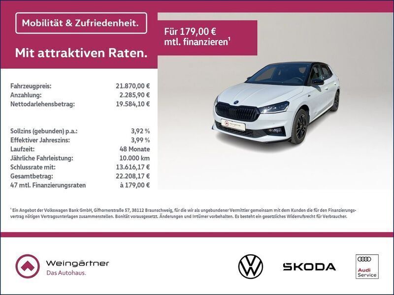 Andere farbe Gebraucht 2024 Skoda Fabia Monte Carlo Kleinwagen | 21.870 € (Fairer Preis) - Bild 1/4