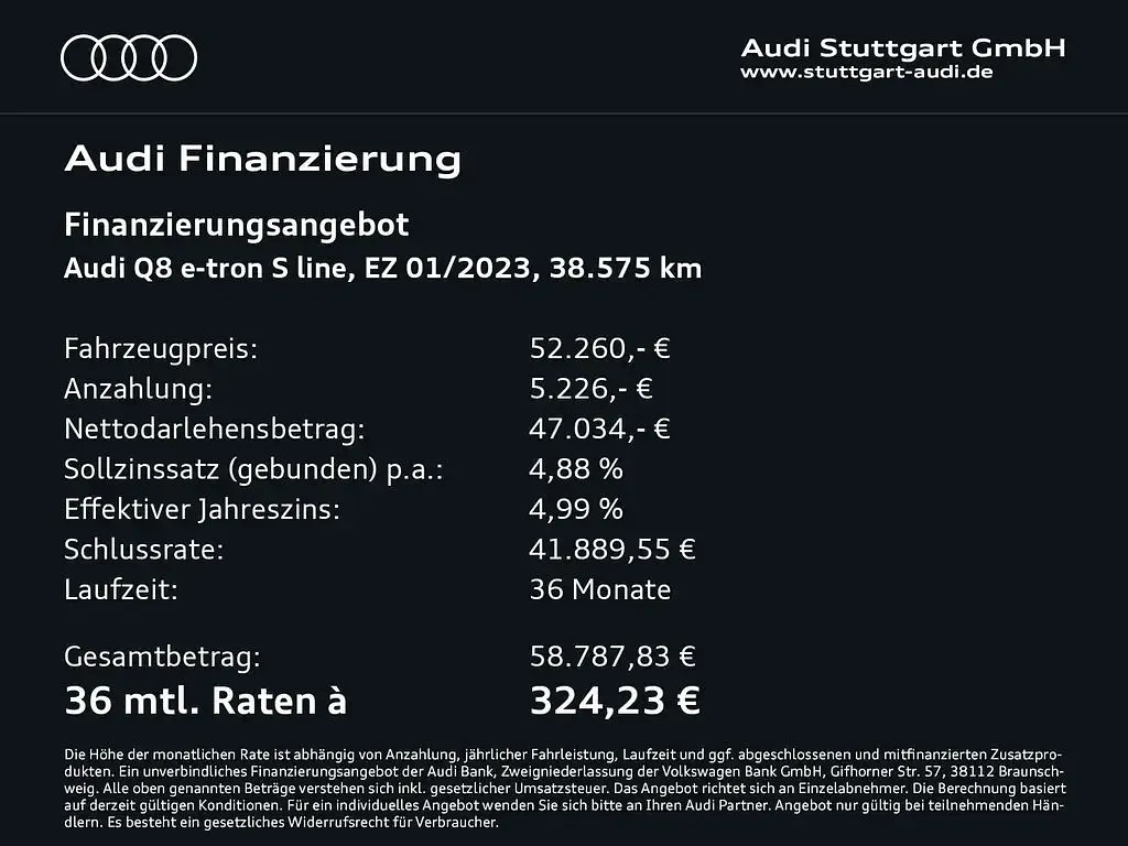 Second-hand Audi Q8 e-tron S-Line 300 kW (408 CP) 2023 Albastru SUV