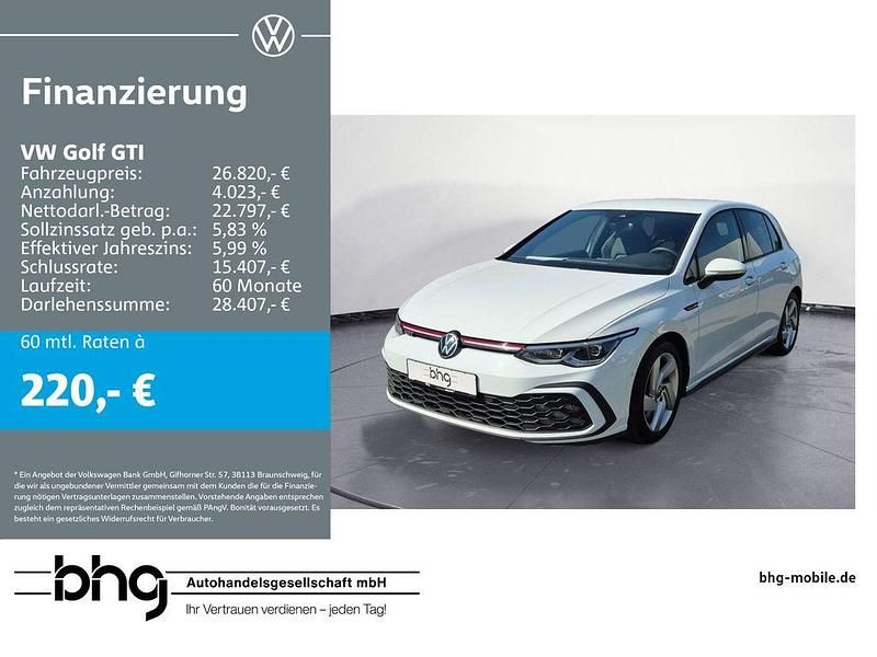 Pure white Gebraucht 2022 VW Golf VIII GTI Limousine | 26.820 € (Guter Preis) - Bild 1/4
