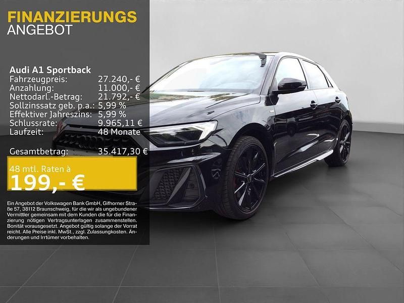 Mythosschwarz metallic Gebraucht 2022 Audi A1 Sportback S-Line Kleinwagen | 25.740 € (Fairer Preis) - Bild 1/4