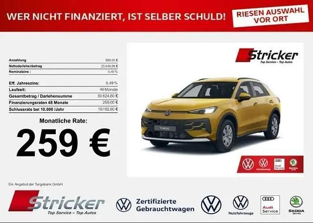 Neu VW T-Roc Trendline 116 PS (85 kW) 2025 Gelb (canary yellow) SUV