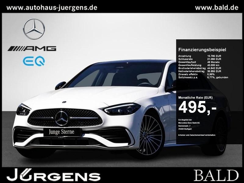 Weiss polarweiss Gebraucht 2024 Mercedes C300 AMG Limousine | 51.120 € (Teuer) - Bild 1/4