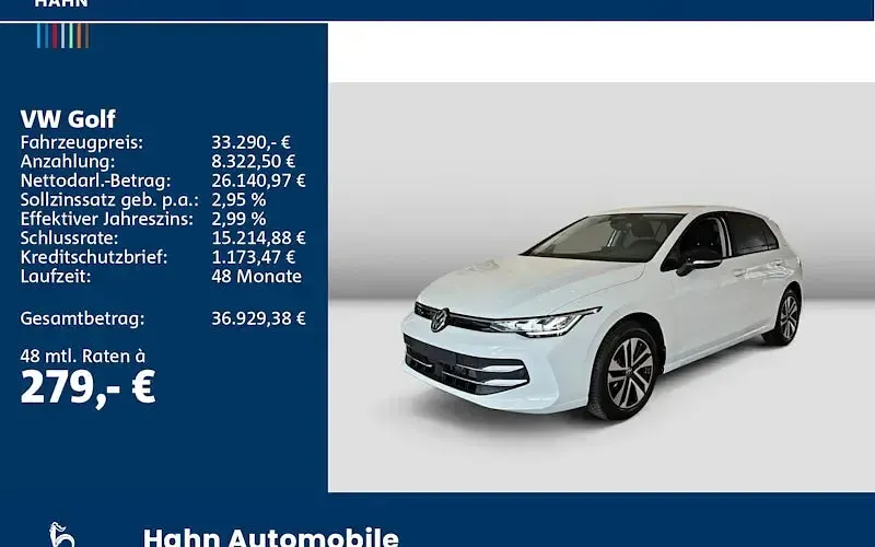 Ny VW Golf VIII 150 HK (110 kW) 2026 Hvid Sedan