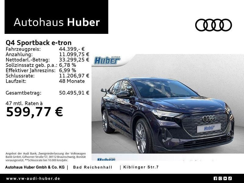 Auroraviolett Gebraucht 2023 Audi Q4 Sportback e-tron Comfort SUV | 44.399 € (Fairer Preis) - Bild 1/4