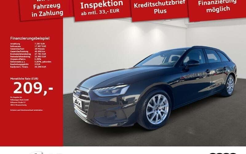 Schwarz Gebraucht 2023 Audi A4 S-Line Kombi | 29.790 € (Superpreis) - Bild 1/4
