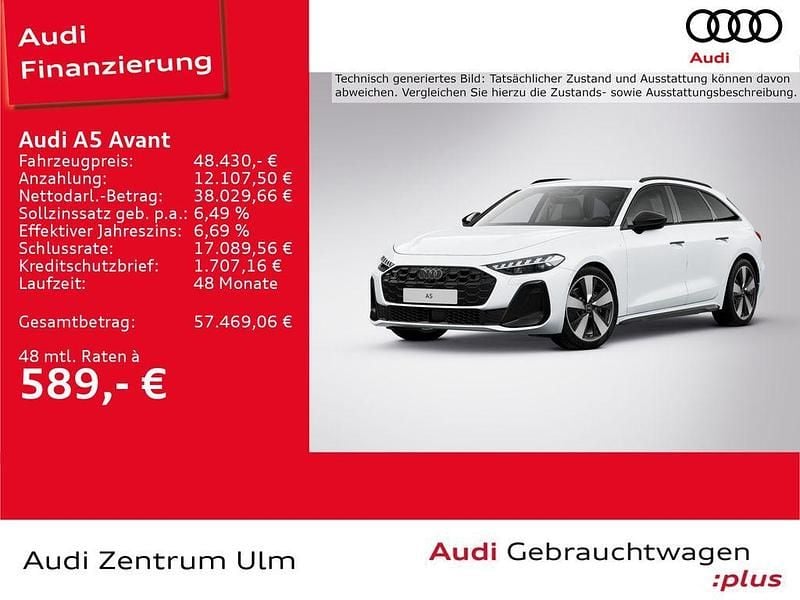 Gletscherweiß metallic Gebraucht 2025 Audi A5 S-Line Kombi | 48.430 € (Guter Preis) - Bild 1/4