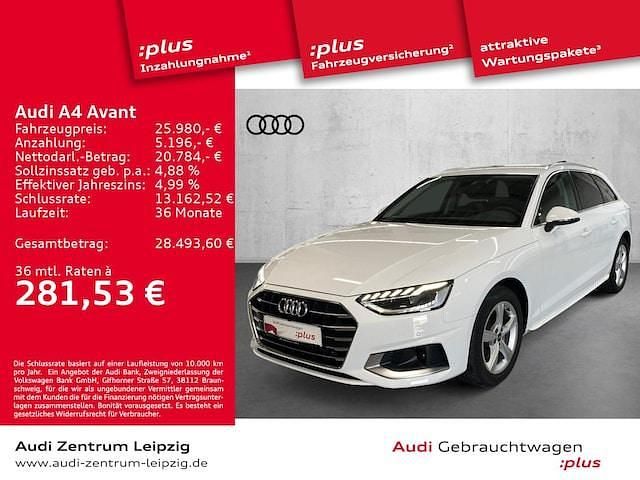 Ibisweiß Gebraucht 2022 Audi A4 Advanced Plus Kombi | 25.980 € (Guter Preis) - Bild 1/3