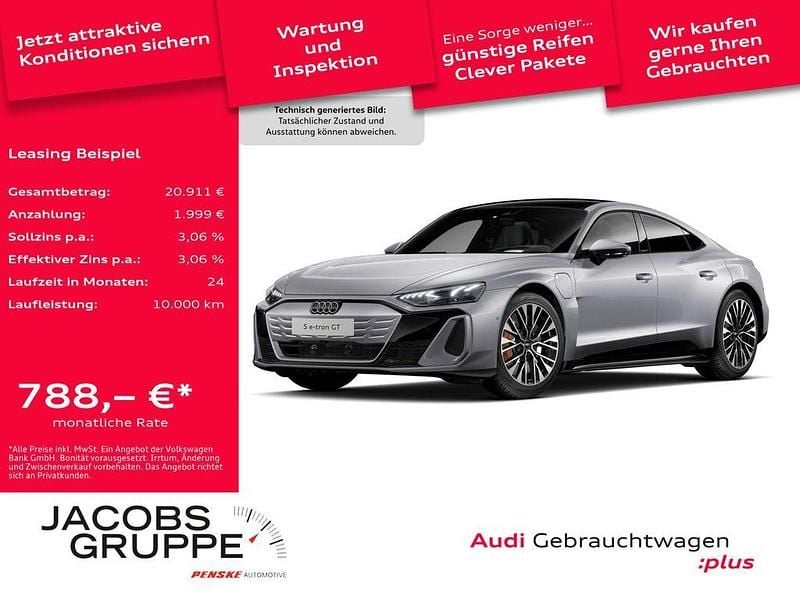 Florettsilber metallic Gebraucht 2024 Audi e-tron GT quattro Ambiente Limousine | 95.769 € (Teuer) - Bild 1/4