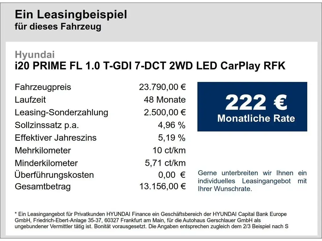 Gebraucht Hyundai i20 Prime 101 PS (74 kW) 2025 Schwarz Kleinwagen