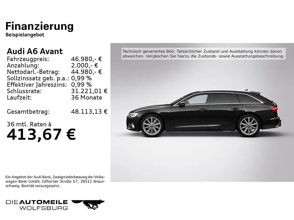 Gebraucht Audi A6 Advanced 299 PS (219 kW) 2025 Mythosschwarz metallic (metallic) Kombi