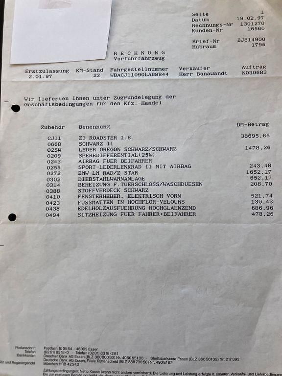 Gebraucht BMW Z3 Performance 116 PS (85 kW) 1997 Schwarz Cabrio