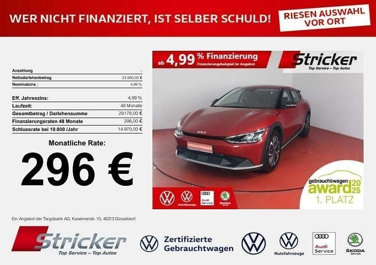 Rot (runway rot metallic) Gebraucht 2023 Kia EV6 SUV | 24.949 € - Bild 1/4