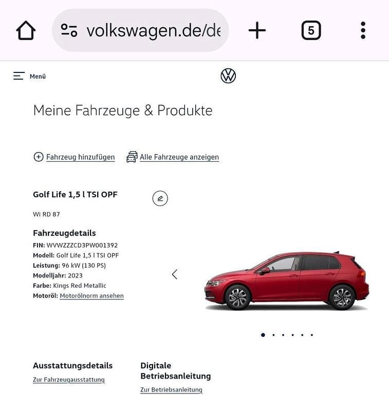 Rot Gebraucht 2022 VW Golf VIII Life Limousine | 19.500 € (Superpreis) - Bild 1/4