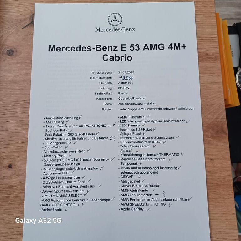 Gebraucht Mercedes E53 AMG AMG 435 PS (319 kW) 2023 Schwarz Cabrio