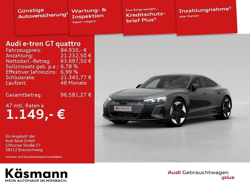 Grau Gebraucht 2023 Audi e-tron GT quattro Ambiente Limousine | 84.930 € (Teuer) - Bild 1/4
